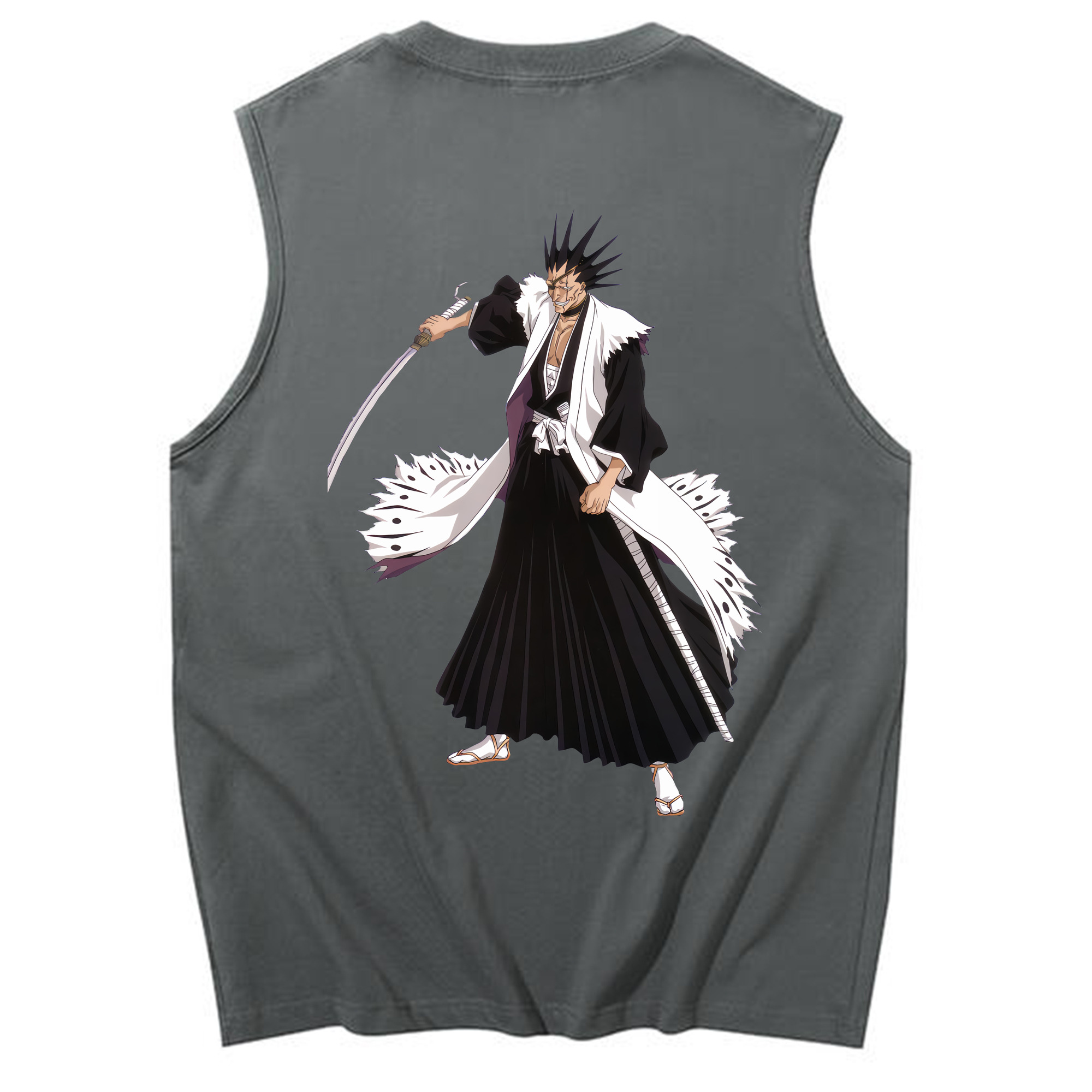 （画像用） ブリーチ ざらき けんぱち BLEACH Zaraki Kenpachi コットン100％タンクトップ（背面プリント）